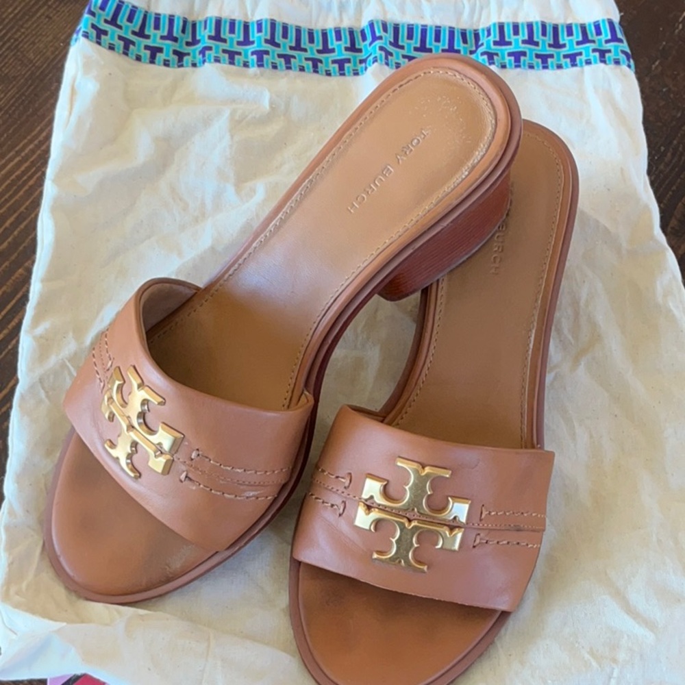 Tory Burch Everly Heel Block Sandals size 7.5